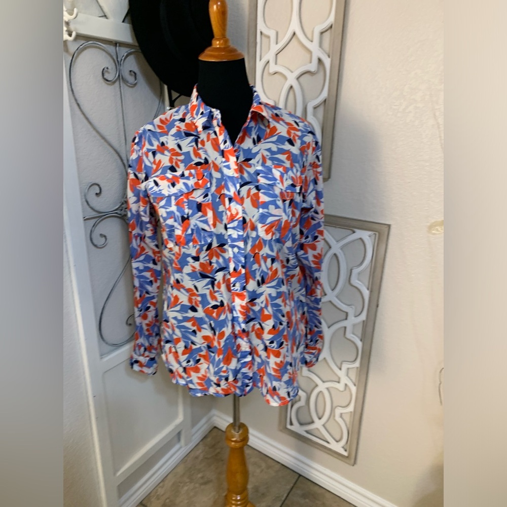 Lauren patriotic button down shirt, top, blouse